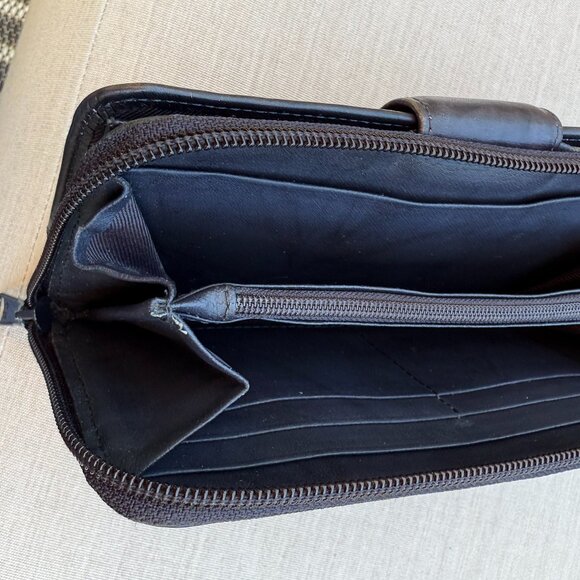 Mundi Genuine Leather Wallet, Cheques, Cards, Coins Navy - Picture 10 of 11